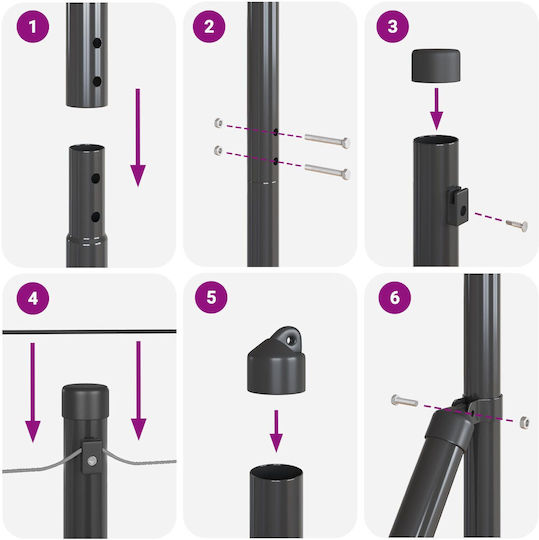 vidaXL vidaXL Verzinkter Stacheldrahtzaun Grau 1,4x50m