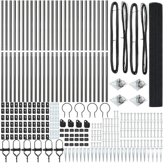 vidaXL vidaXL Verzinkter Stacheldrahtzaun Grau 1,4x50m