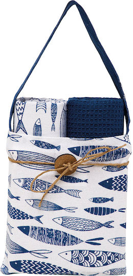 Kentia Loft Toala Towel from 100% Cotton in Blue Color 40x70cm 2pcs Kentia Loft Toala Towel from 100% Cotton in Blue Color 40x70cm 2pcs