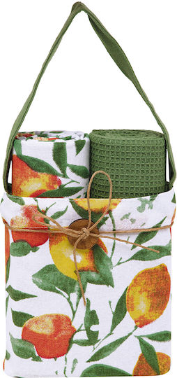Kentia Loft Toala Towel from 100% Cotton in Green Color 40x70cm 2pcs