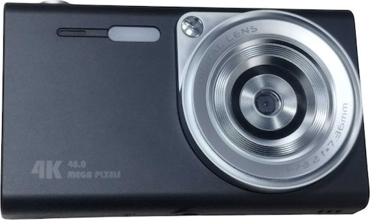 DV10 Compact Φωτογραφική Μηχανή 44MP με Οθόνη 2.8" και Ανάλυση Video Full HD (1080p) Μαύρη