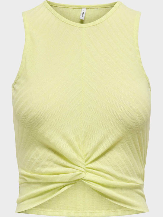 Women's Sleeveless Crop Top Yellow