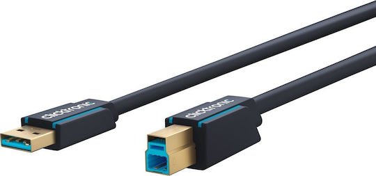 Clicktronic USB 3.0 Kabel USB-A-Stecker - USB-B-Stecker Blau 0.5m