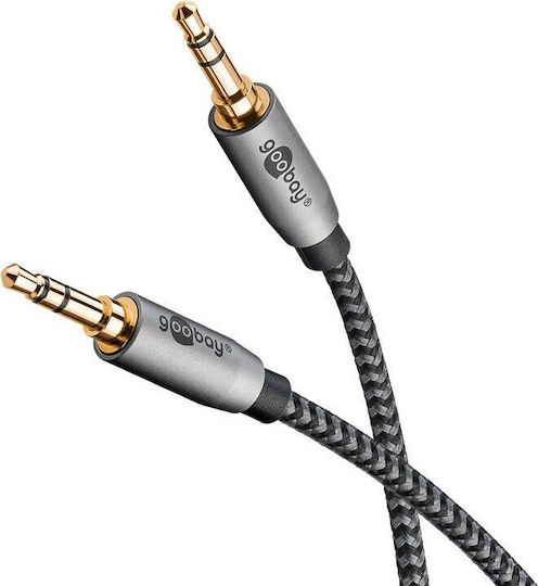Goobay Cablu Audio 3,5 mm Male - 3,5 mm Male Gri 0,5 m Cu Terminale Placate Cu Aur 65272