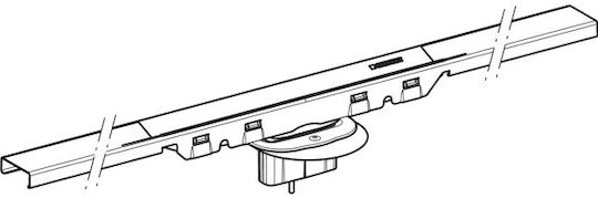 Geberit Cleanline50 Shower Linear Drain 154.446.ks.2 Silver Brushed Matte Inox