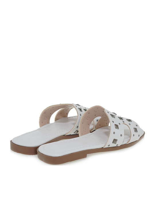 Women's Flat Sandals in White Color