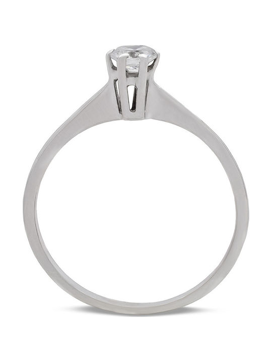 Savvas Design Единичен камък от Бяло злато 14K