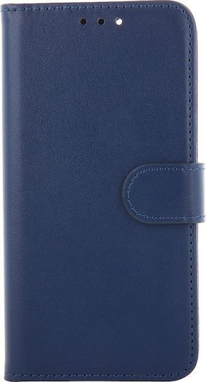 TelForceOne Smart Classic Umschlag Rückseite Leder Marineblau (Motorola Edge 50 Neo)