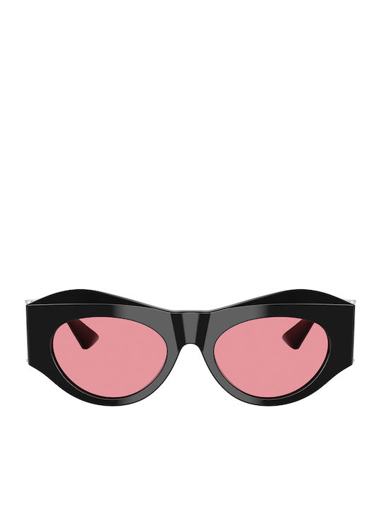 Versace Women's Sunglasses with Black Plastic Frame and Pink Lens