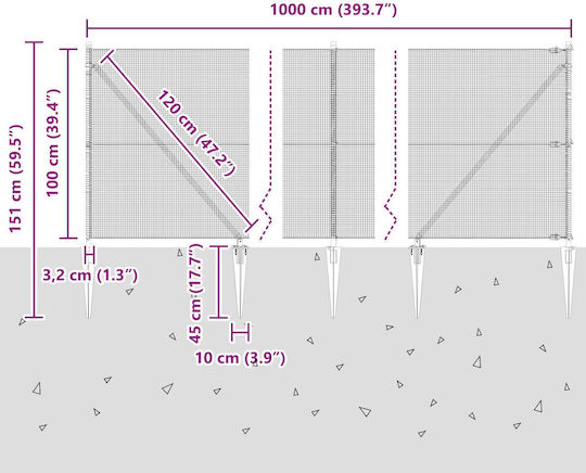 vidaXL Plasă de sârmă Module Gri 1x10m