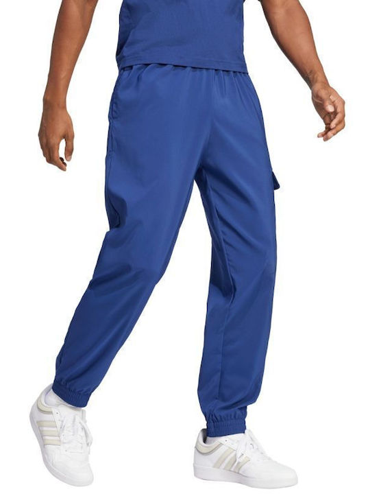 Essentials Cargo Sweatpants Glossy with Elastic Blue