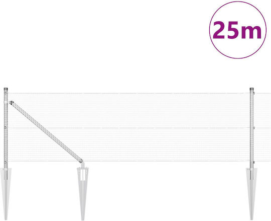 vidaXL Συρματόπλεγμα Γαλβανιζέ Σετ Γκρι 0.6x25m