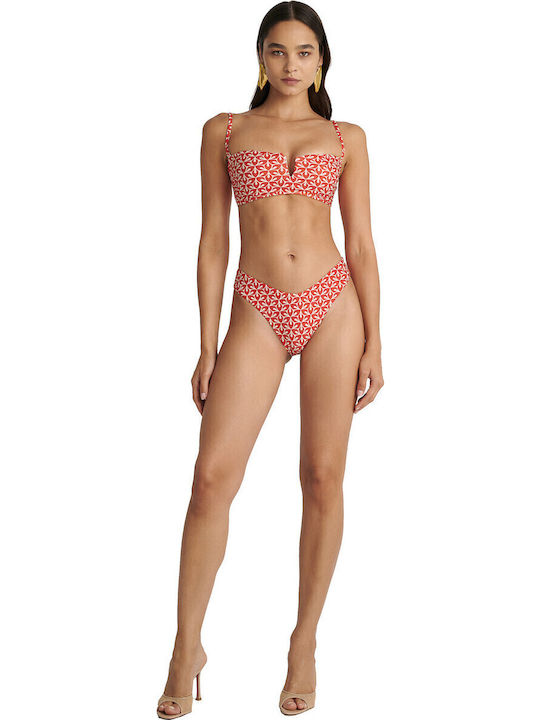 Retro Red Bikini Top Κοραλλί