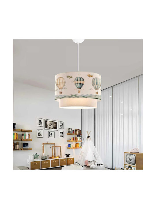 GloboStar Kids Fabric Single Ceiling Light E27 Ballon Multicolour 30x70cm