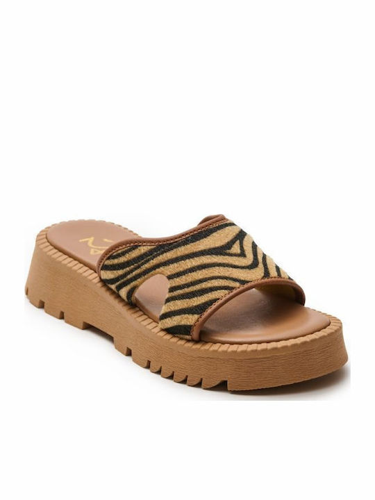 Leather Women's Flat Sandals Anatomic ANIMAL