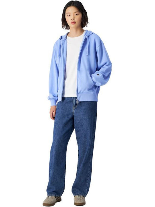 Women's Sweatshirt Jacket Hooded Light Blue