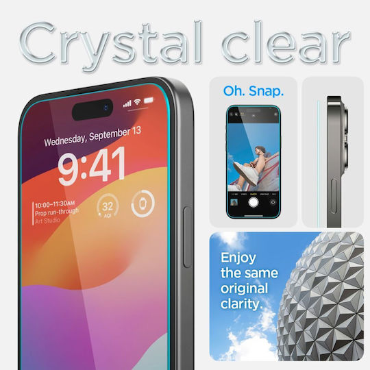 Spigen Glass Tr Ez Fit 2 Pack Transparency Iphone 15 Plus Agl06883