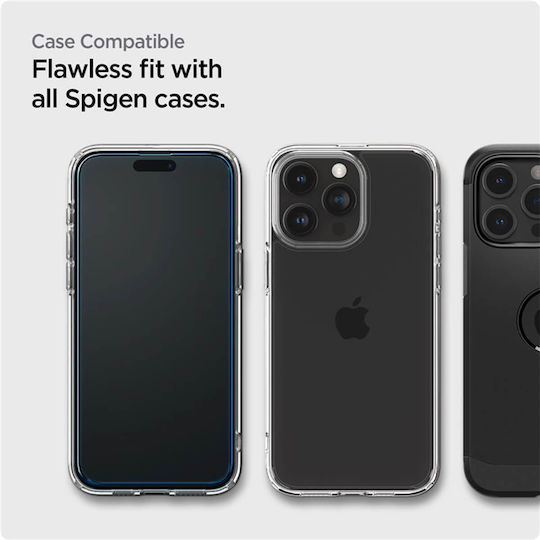 Spigen Glas.Tr Align Full Face Tempered Glass 2τμχ Μαύρο (iPhone 15 Pro Max)