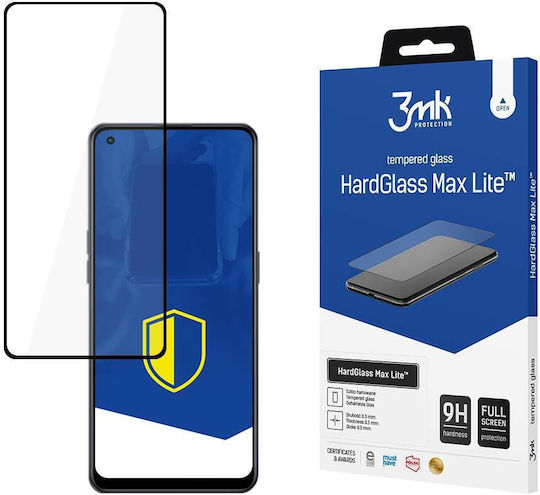 3MK HardGlass Max Lite Tempered Glass Μαύρο (Oppo Reno 7 Lite 5 G)