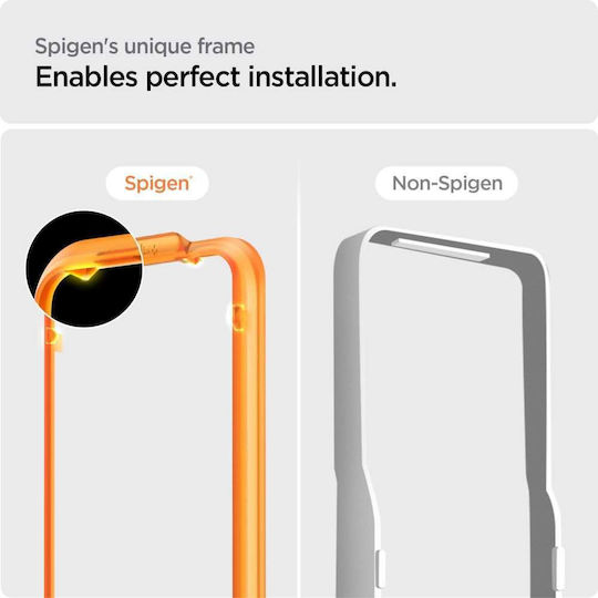 Spigen GLAS.tR ALIGNmaster 0.3mm Vollflächig gehärtetes Glas 2Stück Schwarz (iPhone 15 Pro)