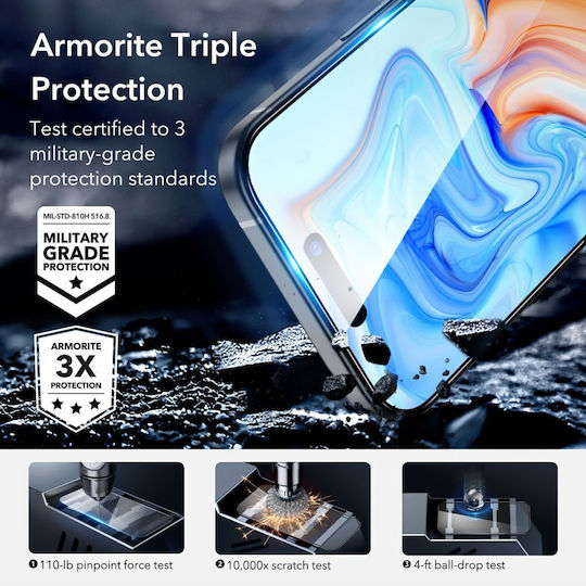 ESR Armorite Full Face Tempered Glass Μαύρο (iPhone 15)