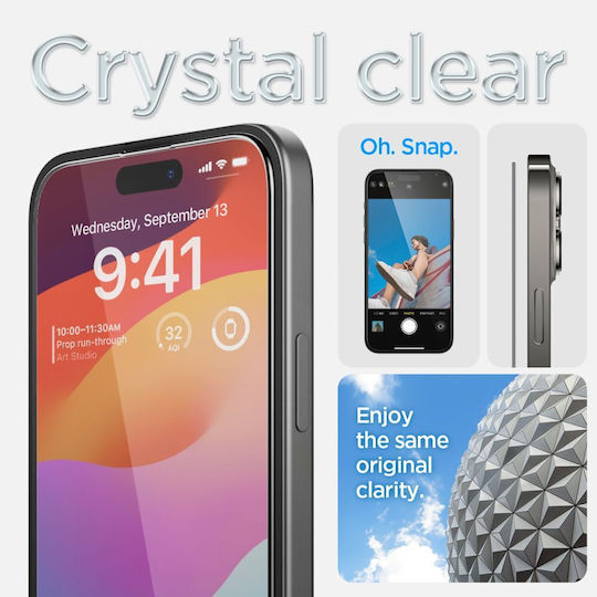 Spigen Glas.tr Ez Fit Закалено стъкло за цялото лице Черен (iPhone 15 Plus)
