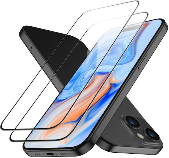 ESR Black Full Face Tempered Glass 2τμχ Μαύρο (iPhone 15 Plus / 16 Plus)