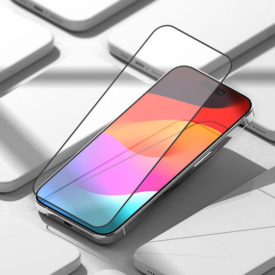 Ringke Full Face Tempered Glass Μαύρο (iPhone 15 Pro Max)
