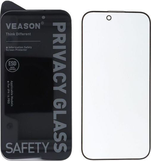 Veason Privacy Tempered Glass Μαύρο (iPhone 13 Pro Max)