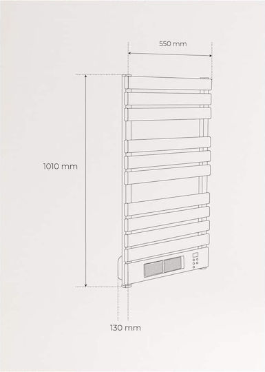 Create Șină electrică pentru prosoape 1500W 100.3x55cm Negru