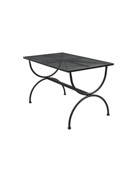 191025 Outdoor Dinner Free Standing Metal Table Gray 140x80x72cm