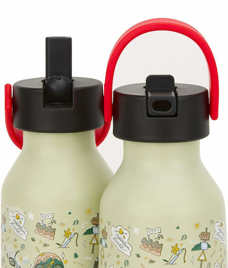 Hello Hossy Sticlă Pentru Copii Din Oțel Inoxidabil Cu Pai 350ml
