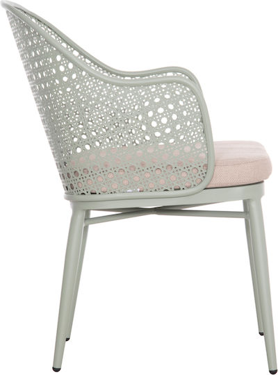 Outdoor-Sessel Aluminium Orego Pistachio-grey 58x55x83εκ.