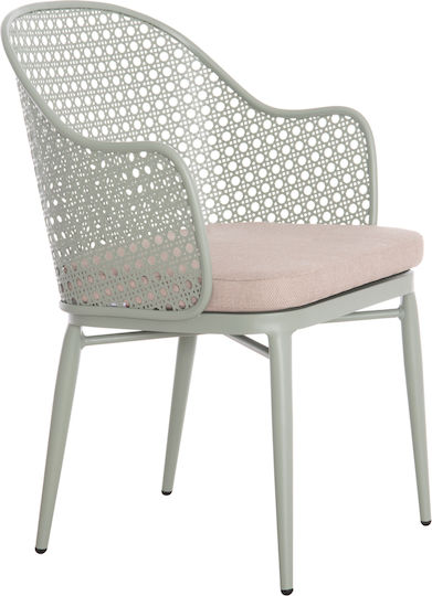 Outdoor-Sessel Aluminium Orego Pistachio-grey 58x55x83εκ.