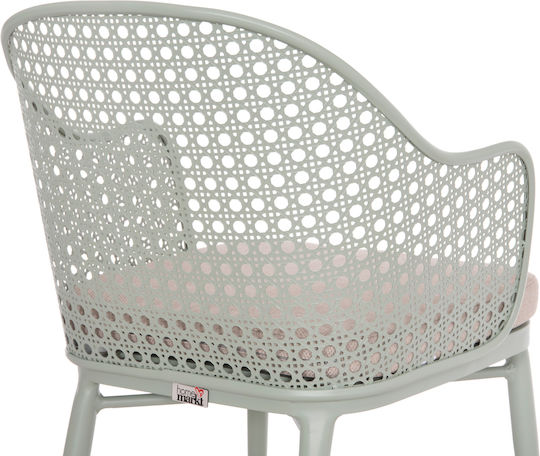 Outdoor-Sessel Aluminium Orego Pistachio-grey 58x55x83εκ.