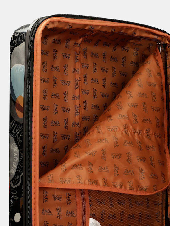 Anekke Medium Multicolour Travel Suitcase with 4 Wheels Height 66cm