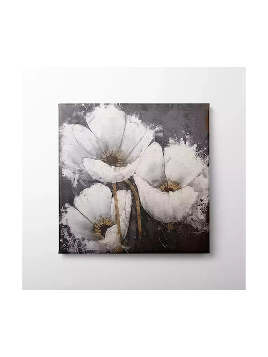 Πίνακας Καμβά Λευκά Άνθη Knv2541 40cm X 40cm