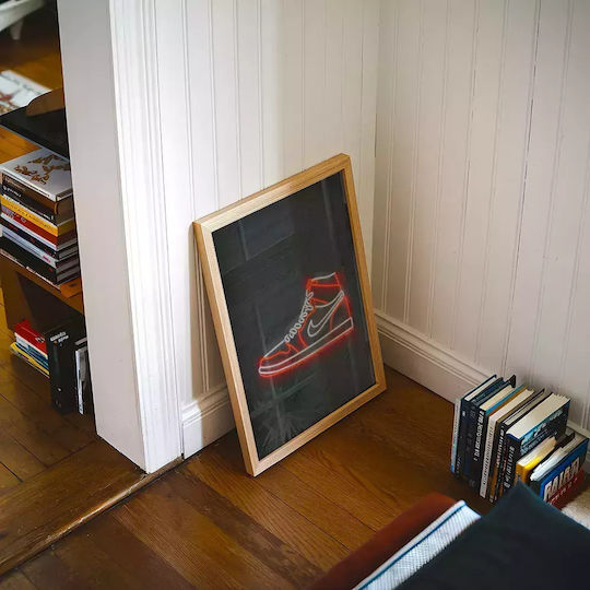 Poster Chicago Sneakers Snk114 21cm x 30cm Schwarzer Holzrahmen