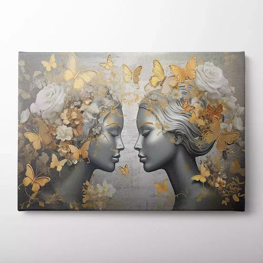 Leinwandgemälde Frauen Schmetterlinge Knv2450 80cm x 120cm