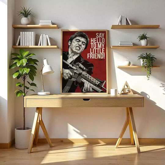 Poster Scarface Mv009 21cm X 30cm Λευκό Κάδρο Pvc 18x24