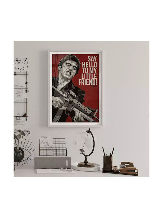 Poster Scarface Mv009 21cm X 30cm White PVC Frame 18x24