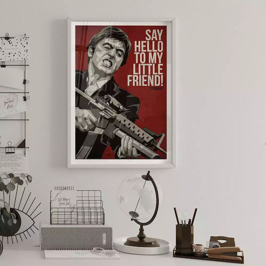 Poster Scarface Mv009 21cm X 30cm Λευκό Κάδρο Pvc 18x24