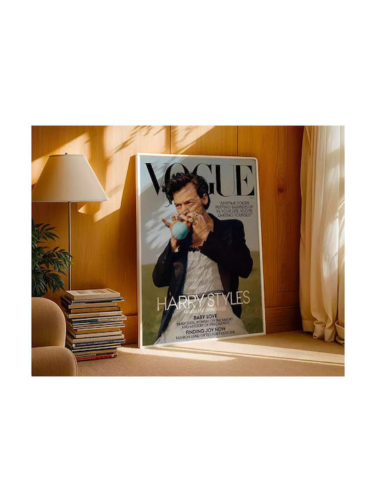 Music Poster Harry Styles Ms053 21cm X 30cm Μαύρο Ξύλινο Κάδρο
