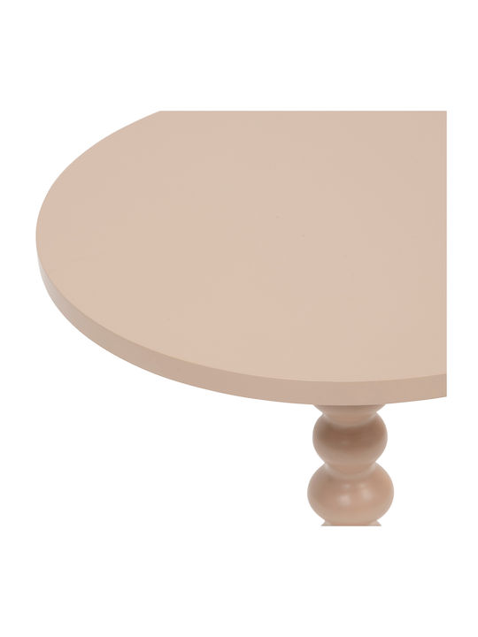 Round Side Wooden Coffee Table Beige W38xL50xH50cm