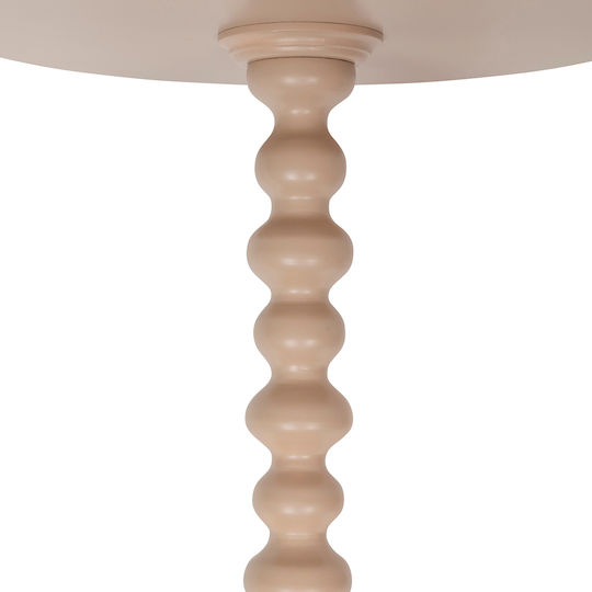 Round Side Wooden Coffee Table Beige W38xL50xH50cm