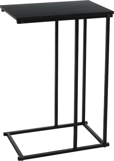 Rechteckig Beistelltisch Metall Black B40xT26xH58cm