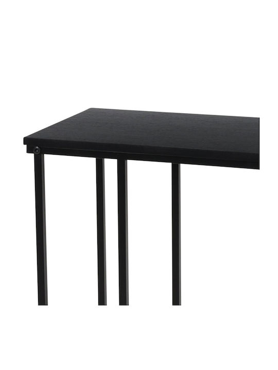 Rectangular Side Table Metal Black L40xW26xH58cm.