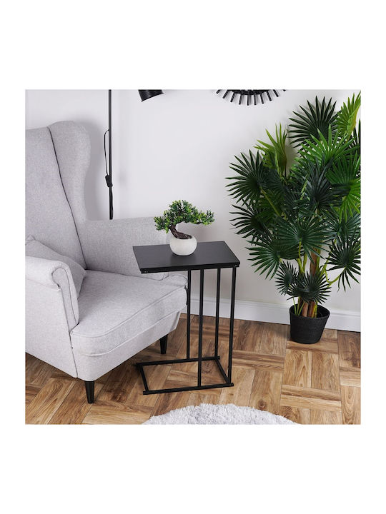 Rectangular Side Table Metal Black L40xW26xH58cm.