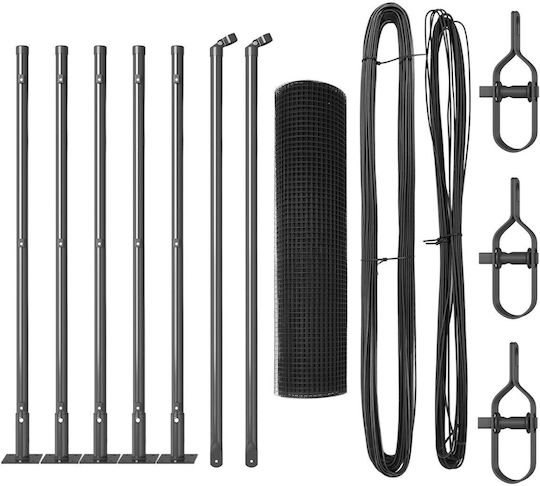 vidaXL Wire Fencing Set Gray 0.6x10m