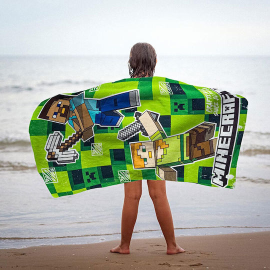 Minecraft Kids Beach Towel Green 140x70cm